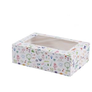 Takeout Paper Cupcake Bakery Treat Boxes With Window 4x4