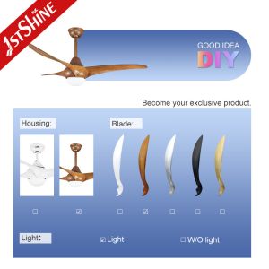 Plastic Blade Inverter 60W Electric Ceiling Fan Indoor Decorative Lighting