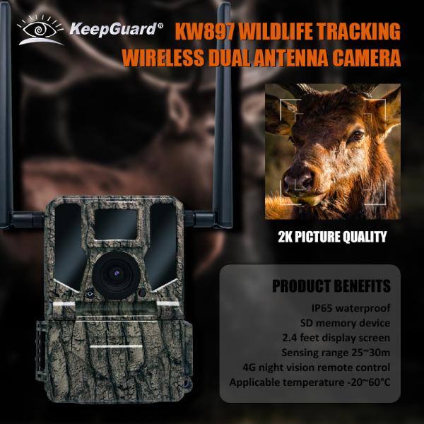 4G Wireless Trail Camera Hidden Camouflage KW897 with Dual Antennas Night Vision