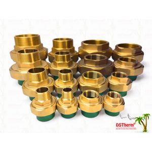 Green Ppr Male & Female Customized Brass Threaded Union Corrosion Resistant