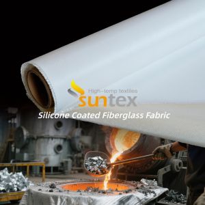 Fireproof Silicone Coated Fiberglass Fabric with Water Repellent and Corrosion Resistant Properties in 50 m / 100 m Roll Length