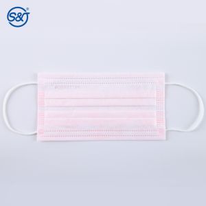 Non woven pink 3 ply layer 3 disposable Face Mask