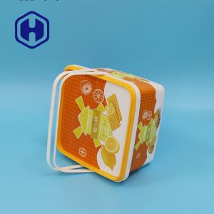 Luxury Decorative IML Container Plastic Christmas Cheese Biscuit Packaging