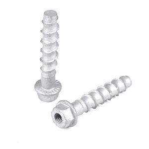 Plain Finish Multi Fix M10 Hex Washer Head No Pre Drilling Concrete Screws for
