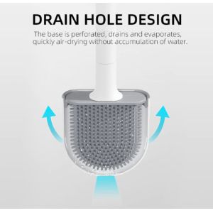 Removable Handle Toilet Brush And Holder Set TPR For Bathroom Mounted