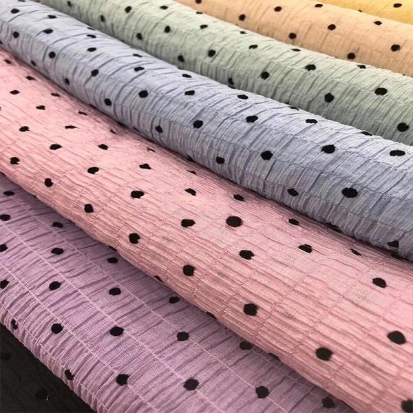 Quality Sustainable 145cm Polyester Crepe De Chine Fabric / Polka Dot Crepe Fabric wholesale