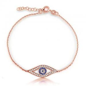 China Wholesale 925 Sterling Silver Rose Gold Plated Eye Tanzanite Bracelet on sale