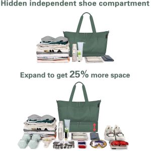 Expandable Carry On Tote Weekender Gym Duffle Custom With Shoe Compartment And