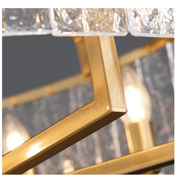 Luxury home decor lamp living room chandelier rectangle modern led crystal chandelier ceiling light(WH-CY-229)