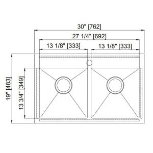 Rectangular Top Mount Kitchen Sink , High End Stainless Steel Sinks With Faucet