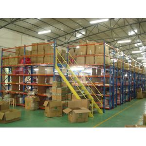 Cold Rolling Steel Pallet Rack Mezzanine , 300kg Catwalk Shelf Supported