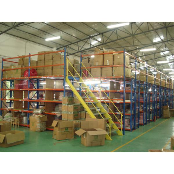 Cold Rolling Steel Pallet Rack Mezzanine , 300kg Catwalk Shelf Supported