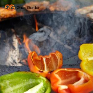 Backyard Patio Outdoor Cooking Rusty Corten Steel Fire Pit With Large Log