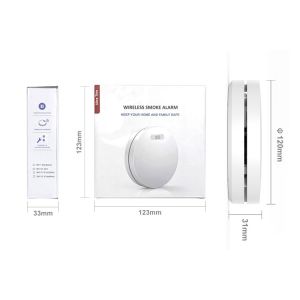 Alkaline Zinc Battery Tuya Wifi Intelligent Fire Smoke Alarm Detector With 85