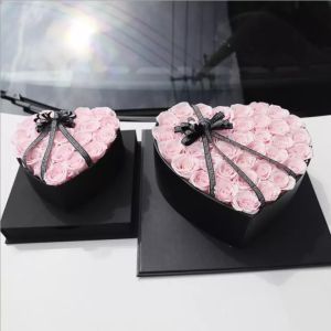 Valentines day best gift 5-6cm preserved rose customized design stabilized rose in heart shape gift box