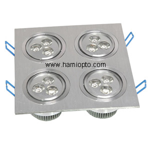 Cheap Dimmable 12W LED 4X3W Recessed Ceiling Light Downlight Spot Lamp Warm Cool White for sale