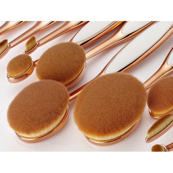 Quality 10 Pcs Tooth Cosmetic Makeup Brushes Professional , Oval Beauty Brush Set wholesale
