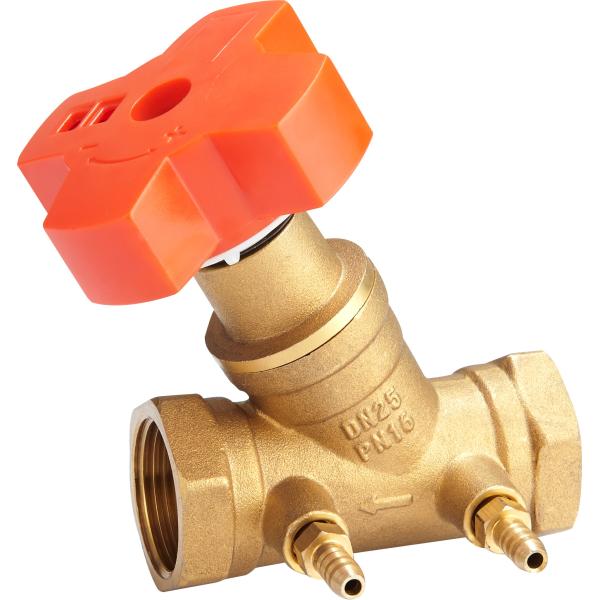 3201 Adjustable Brass Balance Valve Sizes DN15 DN20 DN25 DN32 DN40 DN50 with Direct Reading Handwheel & Tube Outlets