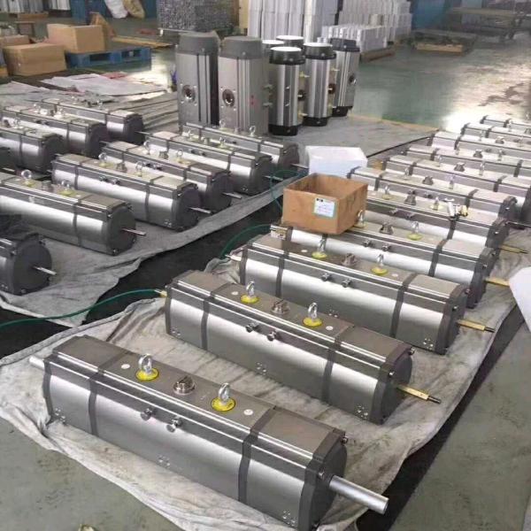 3 Position Pneumatic Rotary Actuator Double Acting Aluminum 3 Way Valve Actuator