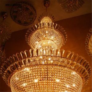Large round crystal chandelier Gold Color For Hotel Project Lighting (WH-CY-16)