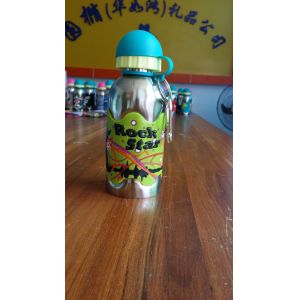 China 400ml single wall stainless steel water bottle with silicone gripper on sale