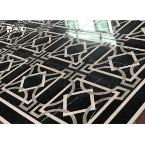 Decorative Geometric Marble Floor Medallions , Marble Floor Tile Patterns