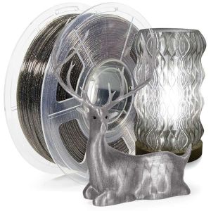 Smoke Grey PETG Clear Glitter Filament 1.75mm 1kg 3D Printer Filament