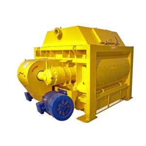 Towable Double Shaft Concrete Mixer Machine , 1000L Automatic Stone Cement Mixer