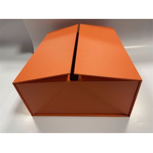 Cheap Orange Collapsible Paper Box CMYK Rectangular Cardboard Box With Lid for sale