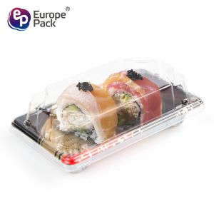 Eco-friendly disposable plastic square sushi tary for salmon