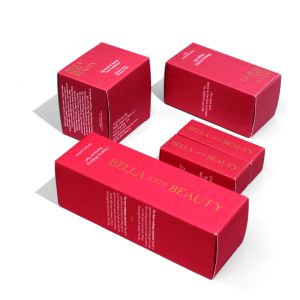 Custom Skin Care Packaging Box Red Cosmetic Box Set From Box Printing Manufactur