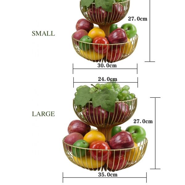 Customized Design Baking Black Iron 2-Layer Metal Fruit Plate 27*35*24CM