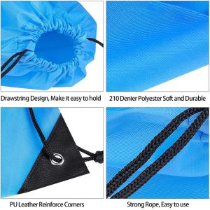 Promotional Custom Polyester Shopping Drawstring Pouch Bags Foldable