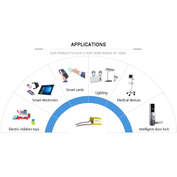 Rechargeable Lipo Batteries 502030 / 3.7V 250mAh Small Custom Lithium Polymer Battery