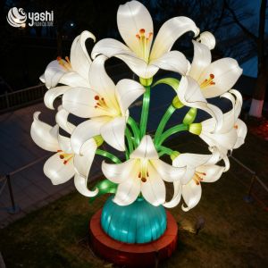 Chinese Lantern Factory Handmade Plant Flower Lantern Lily Sculpture Lantern