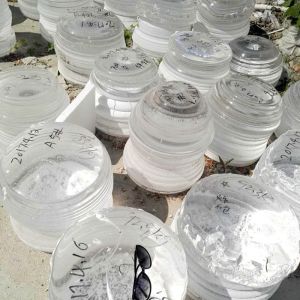 High Purity Circular Quartz Ingot , Transparent Quartz Glass Products