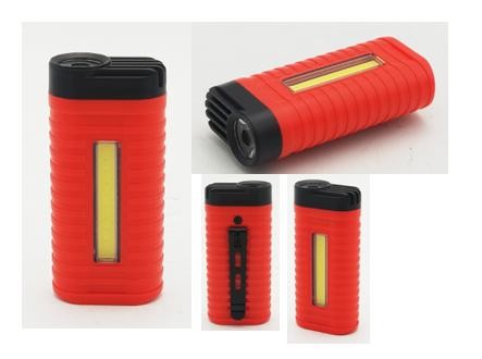 Mini Handheld LED Work Light 4.4x9.5x2.4cm 1W LED On Head 3W COB On Body 45g