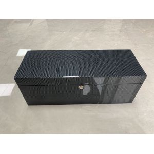 Customizable Black Wooden Wine Gift Box With Glossy Lacquer Finish