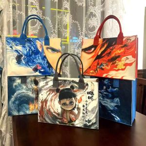 China Nezha Ao Bing Demon Child Felt Handbag Student Handbag Large Capacity Tote Bag Gift Bag Custom Wholesale Tote Bag with Handles Duty Tote Shopping Felt Bags on sale