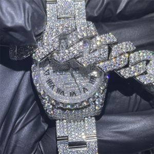 Round Brilliant Cut Moissanite Cuban Chain