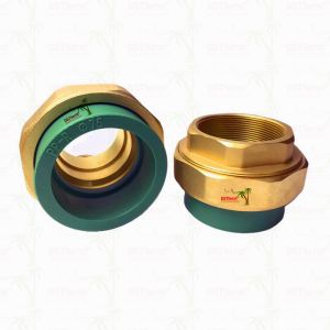 Green Ppr Male & Female Customized Brass Threaded Union Corrosion Resistant