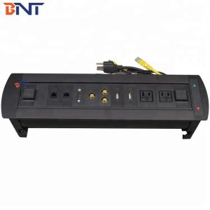 USB / RJ45 / VGA Rotating Power Socket Tabletop Interconnect Box