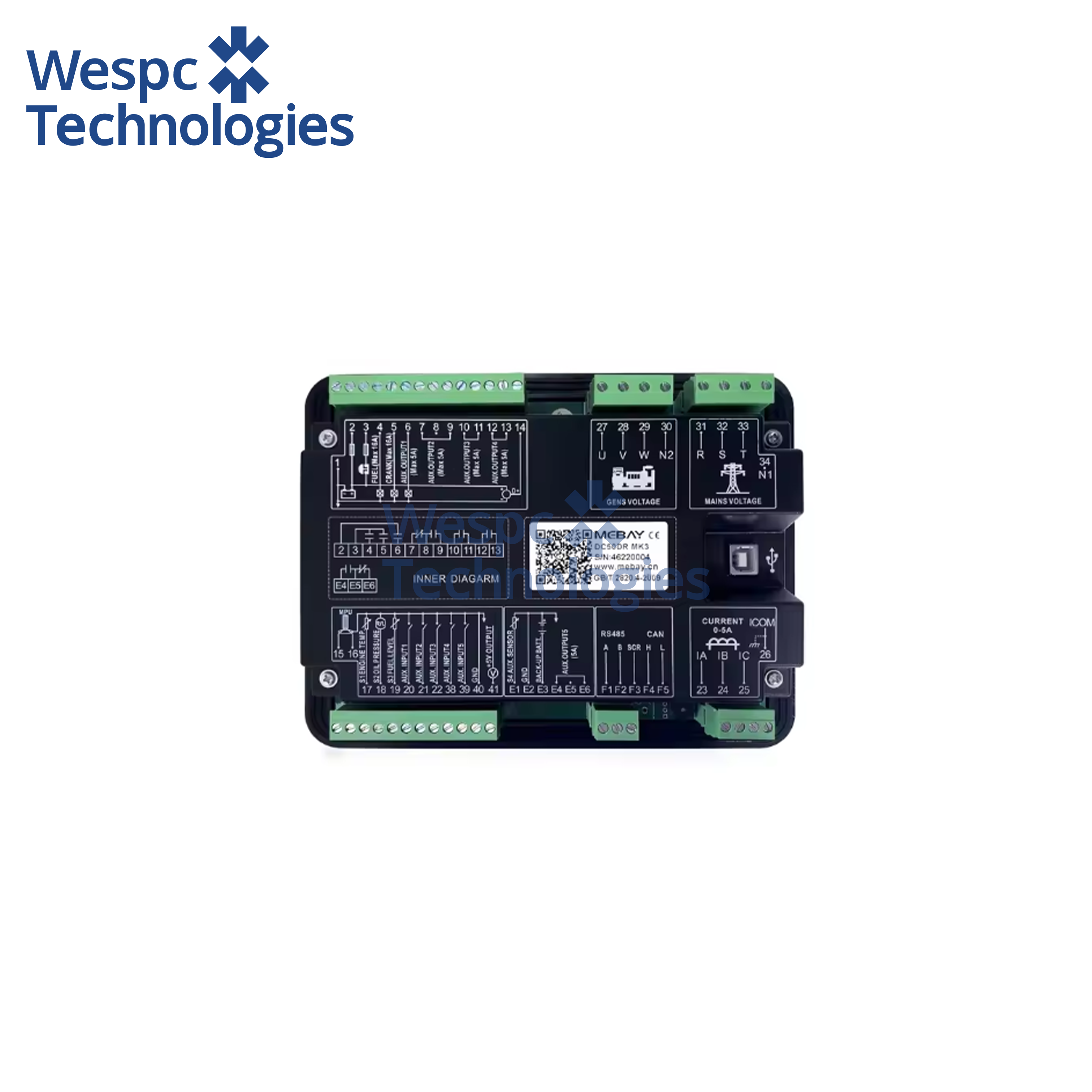 WESPC Orignal DC52DR MK3 Genuine Diesel Generator Set Controller Control Panel