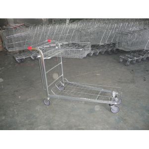 Cheap Supermarket cargo Warehouse Trolley with foldable basket and customized logo for sale