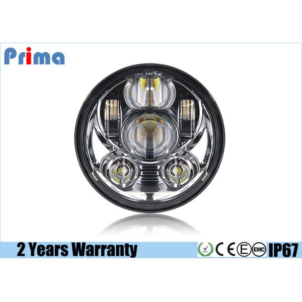 Quality 6000K Chrome Led Harley Headlight 45W Power IP67 Waterproof DC 10V - 30V wholesale