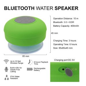 2018 Hottest BTS06 wireless mini suction shower waterproof bluetooth speaker