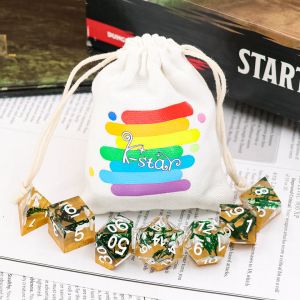Resin Unique RPG Dice Set Polyhedral Handcraft For Tabletop Gaming
