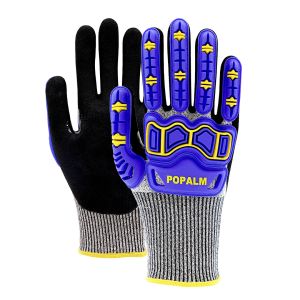 China 13 Gauge Cut Resistant Impact Gloves , TPR Protection Gloves Reinforced Thumb on sale