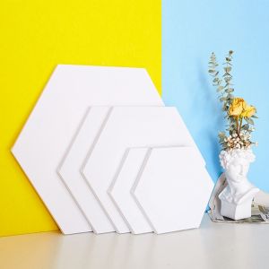 Hexagon Shape Stretched Canvas Board with 380+/-50 Thickness and Matte Finish