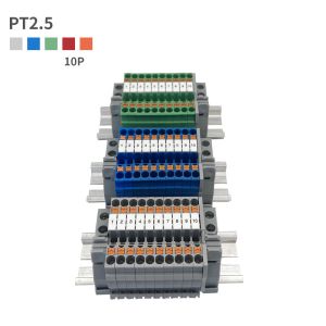 PT 2.5 Din Rail Mounted Connector Push In Connection Spring Clamp Terminal